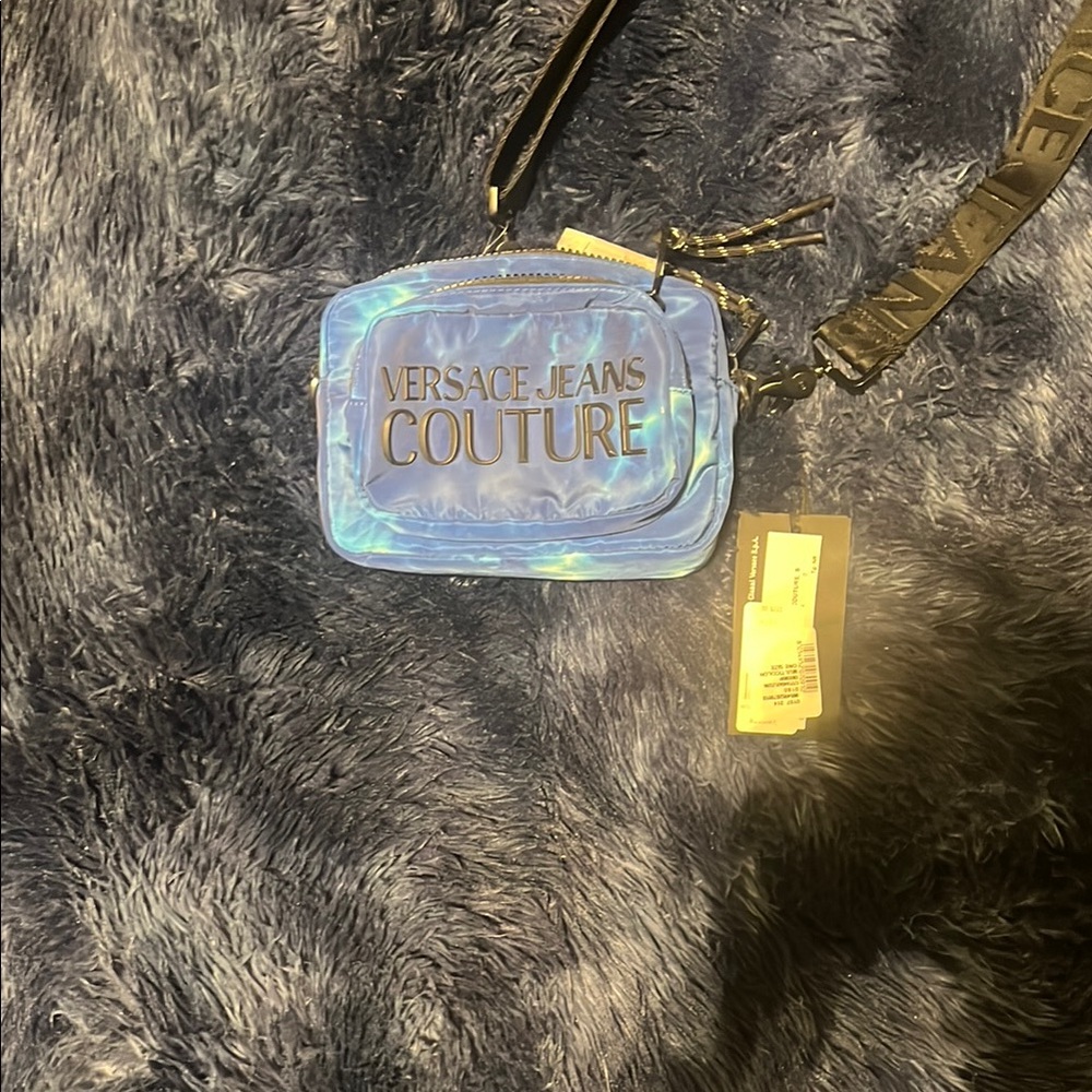Versace Jeans Collection Blue Iridescent Crossbody Bag